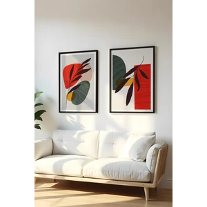 Ahsap Siyah Cerceveli 2 Parca Set Tablo HUHU44