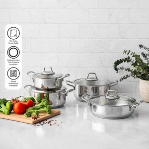 Demre 8 Parça Çelik Tencere Seti