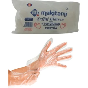 Makitami Şeffaf Ekstra Kalın Poşet Eldiven 100'LÜ
