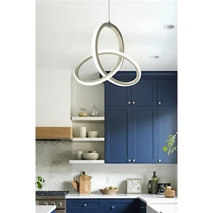 Ece Aydınlatma Kleos Gri Kasa Beyaz Işıklı LED Avize