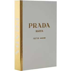 Dekoratif Kitap Kutu Prada Beyaz Gold