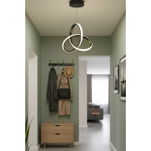 Ece Aydınlatma Kleos Siyah Kasa Beyaz Işıklı Modern LED Avize