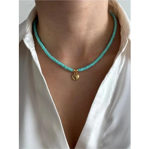 Kalpli Su Yeşili Fimo Kolye