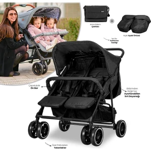 Twin Ikiz Bebek Arabası – Black Bay