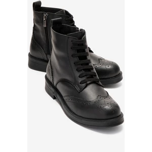 Nelvy Siyah Cilt Hakiki Deri Kadın Bot