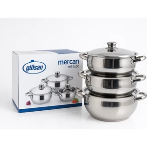 6 Parça Cam Kapaklı Çelik Set