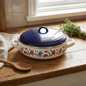 Serenk 26 cm Emaye Bombeli Sığ Tencere