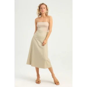 Çıtçıtlı Ince Askılı Bodysuit Bej