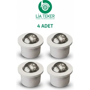 LİA TEKER Gömme Mobilya Tekeri 32 mm Gri 4'lü