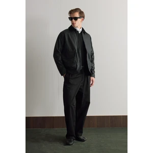 Erkek Kadife Yakalı Mont Ceket Siyah