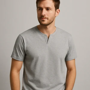 Uomo Park 2124 Henley Tişört Basic Casual T Shirt