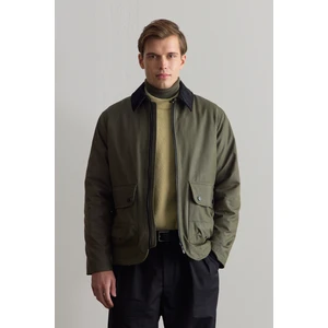 Erkek Kadife Yakalı Mont Ceket Yeşil