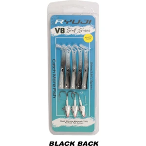 RYUJI V8 10CM, 10GR BLACK BACK SİLİKON YEM