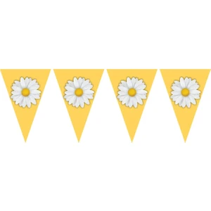 İstoç Parti Papatya Temalı Üçgen Flama
