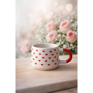 Desenli Handmade Seramik Kupa