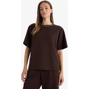 Regular Fit Nakışlı Krep Tişört E9894AX26SP
