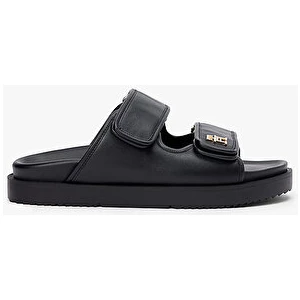 Tommy Hilfiger Kadın Double Strap Deri Sandalet