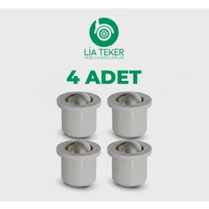 LİA TEKER Gömme Mobilya Tekeri 16 mm Gri 4'lü