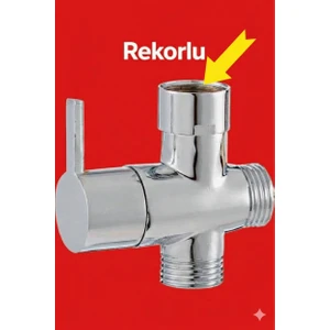 Çift Başlı Duş Seti Yönlendirici (Pirinç) Rekorlu