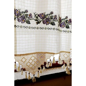 Mor Kanaviçe Buldan Perde Yöresel Dokuma Perde