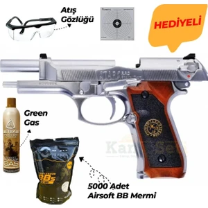 Samurai Edge Standard M9 Style Airsoft Tabanca - Silver