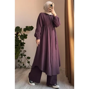 Ande Tesettür Cool Müslin Takım - Mürdüm