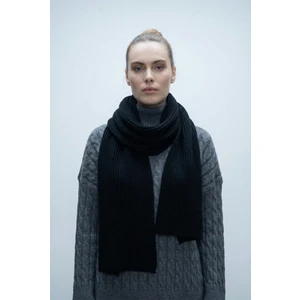 Kadın Triko Örgü Atkı - Siyah
