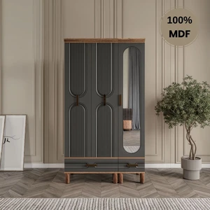 Laçin 3 Kapaklı Çekmeceli Mdf Gardırop