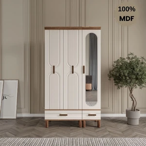 Laçin 3 Kapaklı Çekmeceli Mdf Gardırop