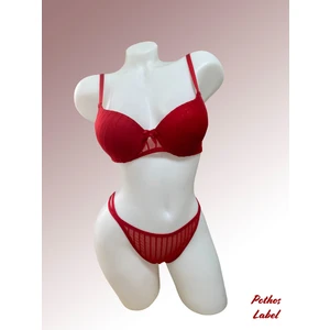 Destekli Sütyen Takımı Simli Baskı