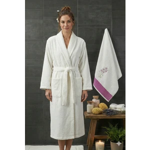 Zena Krem Kadın Havlulu Bornoz