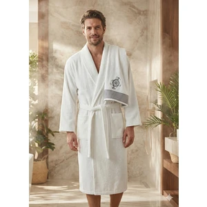 Zena Krem Erkek Havlulu Bornoz