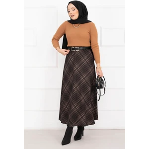 Sahra Ekose Desen Scuba Etek Siyah-Camel