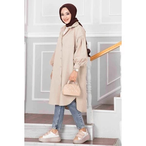 Oval Kesim Tesettür Gömlek Tunik Taş