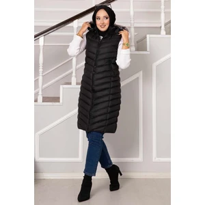 Kapüşonlu Şişme Yelek Siyah