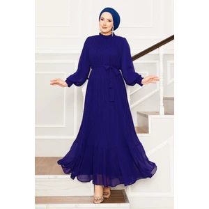 Kolları Organze Tesettür Abiye  Saks