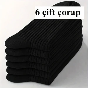 Abani Classic 6 Çift Emre Siyah Kışlık Yün Lambswool Kalın Çorap