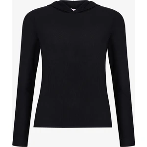 Siyah Uzun Kollu Kapüşonlu Modal Sweatshirt
