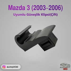 AutoPit 3D Mazda 3 (2003–2006) Uyumlu Güneşlik Klipsi (Çift)