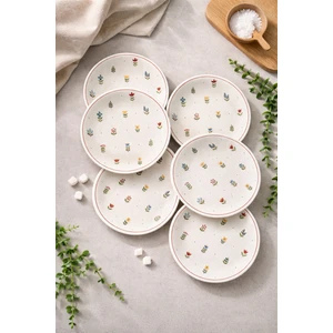 Hooly Home Pastel Bahçe 6 Adet Tatlı Tabağı