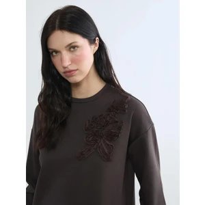 LC Waikiki Soft Touch Oversize Kadın Sweatshirt Tunik  (S6)