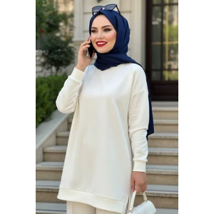 Neva Style Krem Tesettür Tunik 30644KR