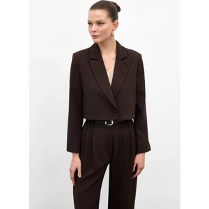 Luna Kısa Ceket - Kahve