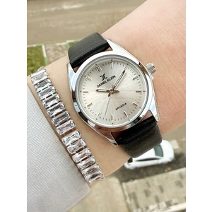 Daniel Klein Kordonu Siyah Deri Kadın Kol Saati ve Bileklik