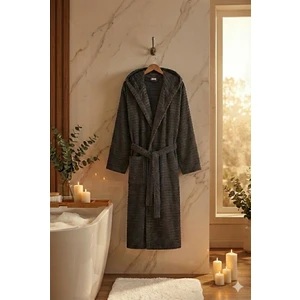 Mira Antrasit Kapüşonlu Bornoz