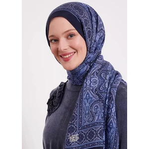 Levidor Lacivert Hint Desen Royal Şal