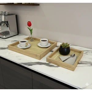 2'li Bambu Tepsi Set