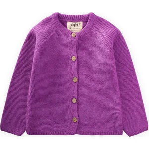 Links Triko Hırka 1-8 Yaş Erguvan