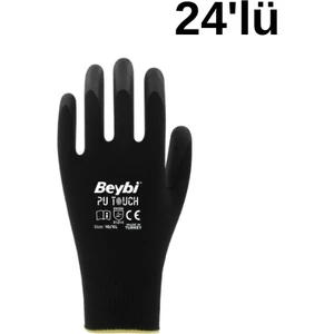 Pu Touch Poliüretan Kaplı Polyester Örme Eldiven 24'lü Paket