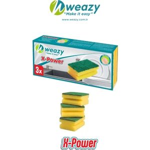 Xpower 3'lü Oluklu Bulaşık Süngeri